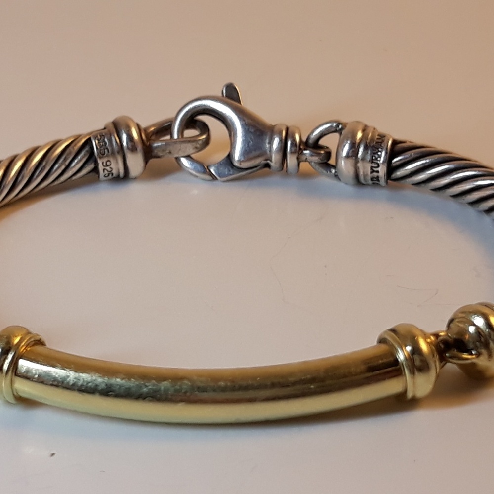 David Yurman Classic Cable 14k & Sterling Bracelet